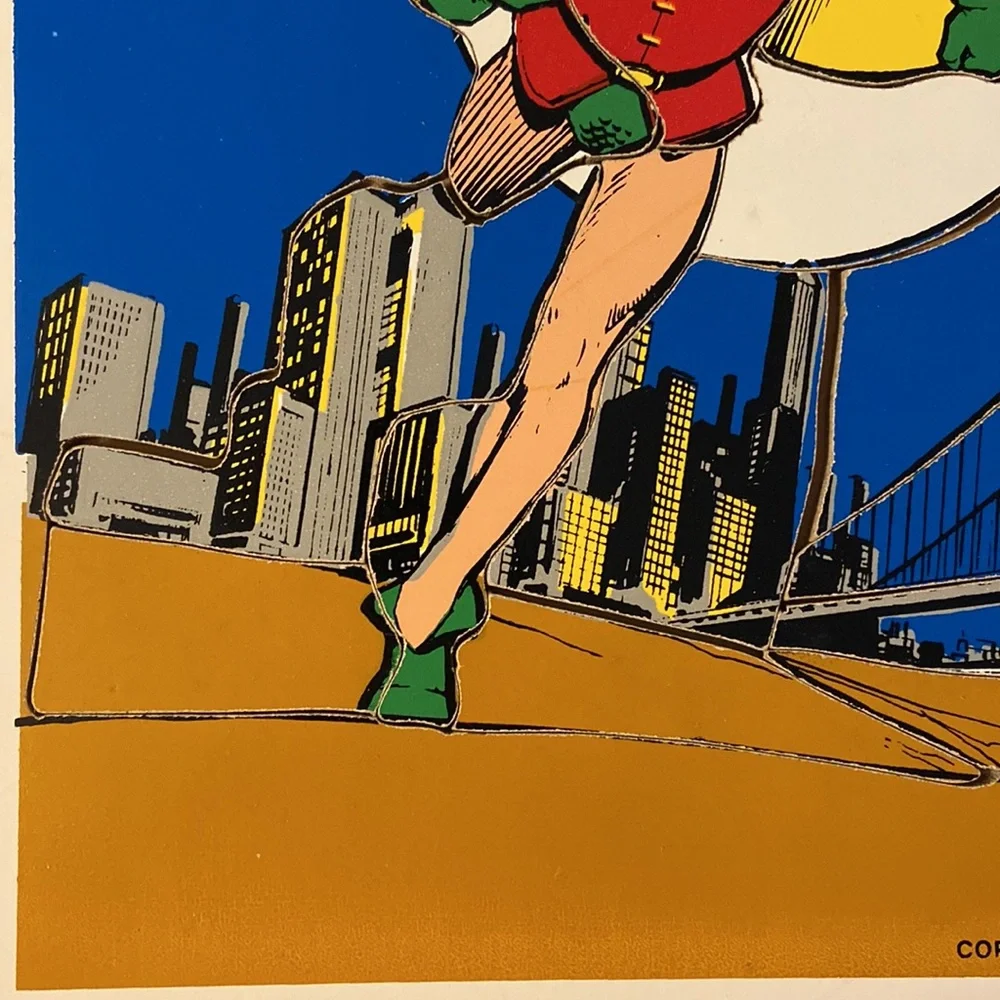 Vintage Playskool DC Comics Inc. 1976 18 Piece Robin Children’s Board Puzzle